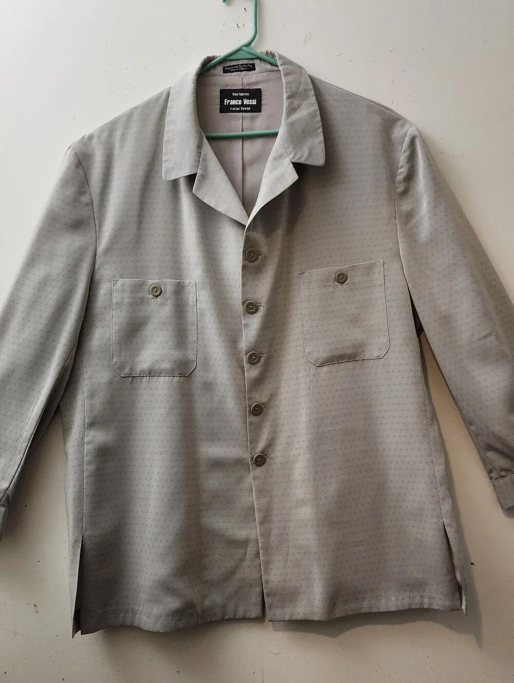 Vtg Franco Vessi Men’s Shirt Jacket 2X Franco Polyester Microfiber Shacket 90s